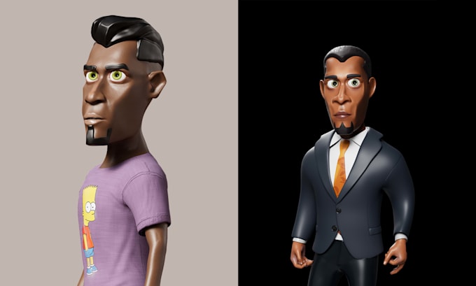 Do cartoon style 3d character modeling rigging animation by Yevhensmal ...