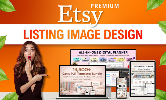design high converting etsy digital product listing images
