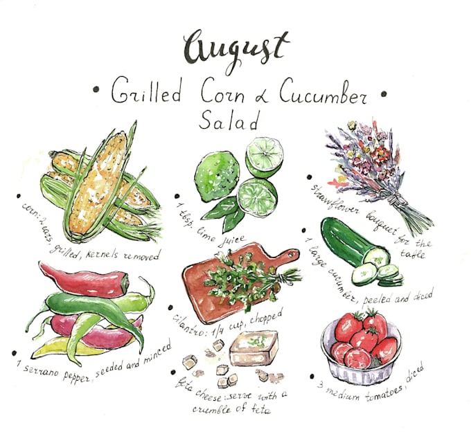 draw food sketching illustration