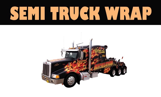 Design professional box truck long trailer and semi truck wrap design