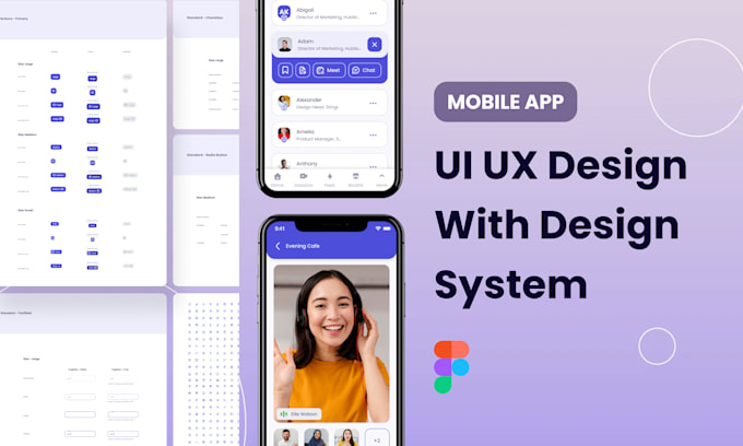 Design a professional mobile app with design system ui ux by ...