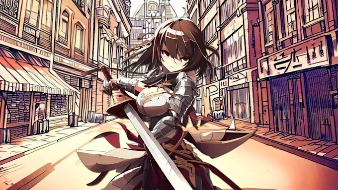 draw anime style a retro illustration for you