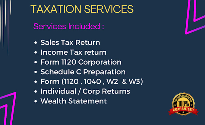 prepare all tax returns and form 1120 1040 and schedule c