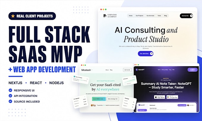 develop a full stack web app or saas mvp