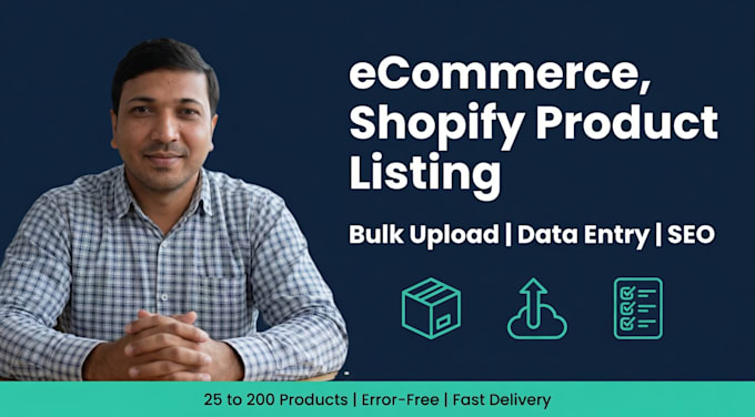 do ecommerce, shopify product listing, product upload, and data entry work