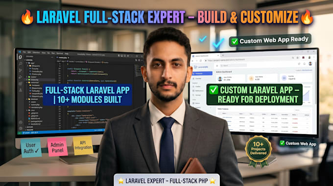expert laravel developer for full stack php web app and api development