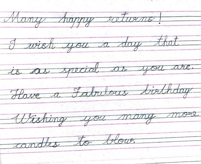 Write your document in my beautiful and cursive handwriting by