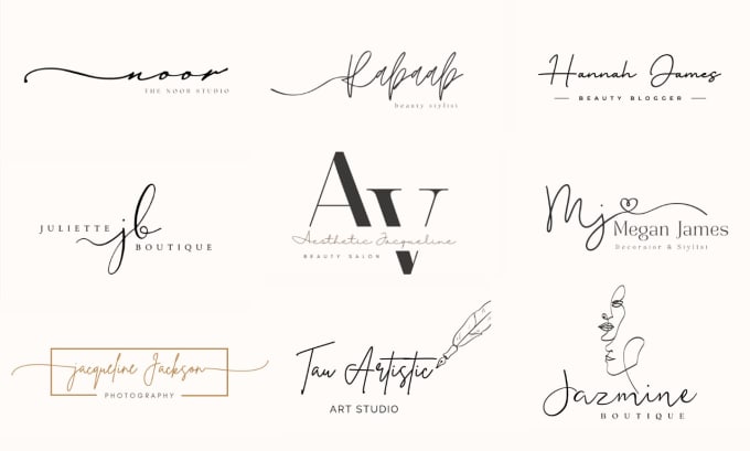 design artistico logo con firma scritta a mano, script, calligrafia