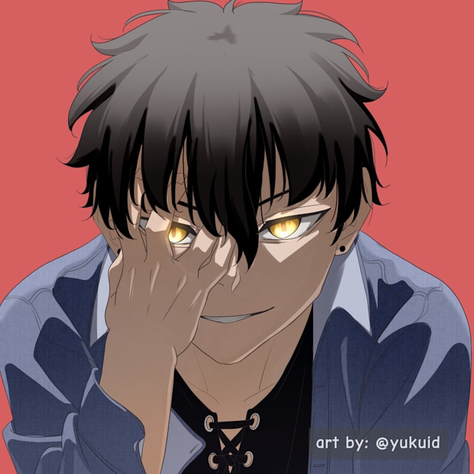 be drawing commission art in anime style