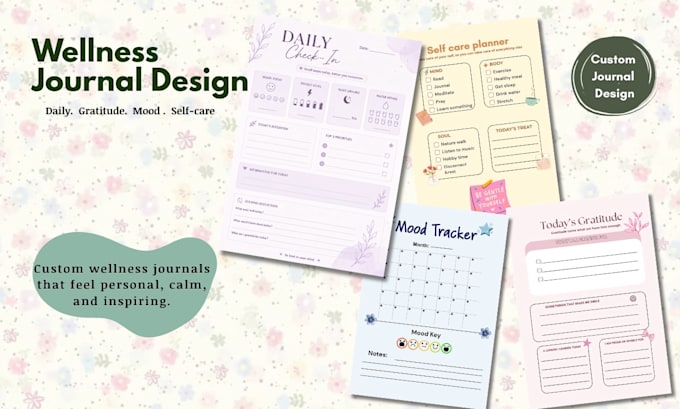 design custom wellness journal ,planners and covers