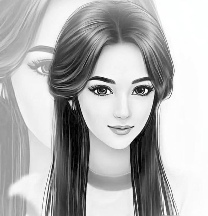 create pencil sketch and line art illustration