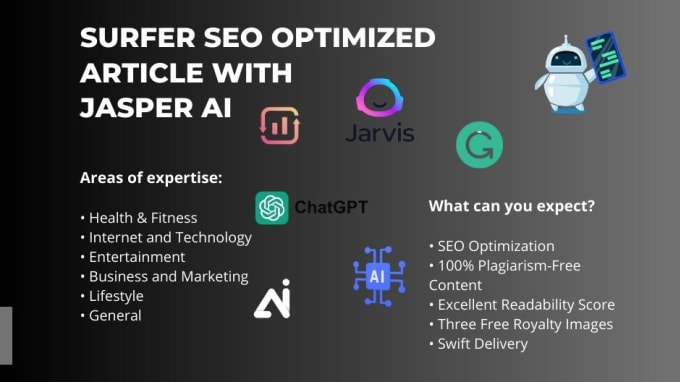 write surfer SEO optimized content with jasper ai or jervis