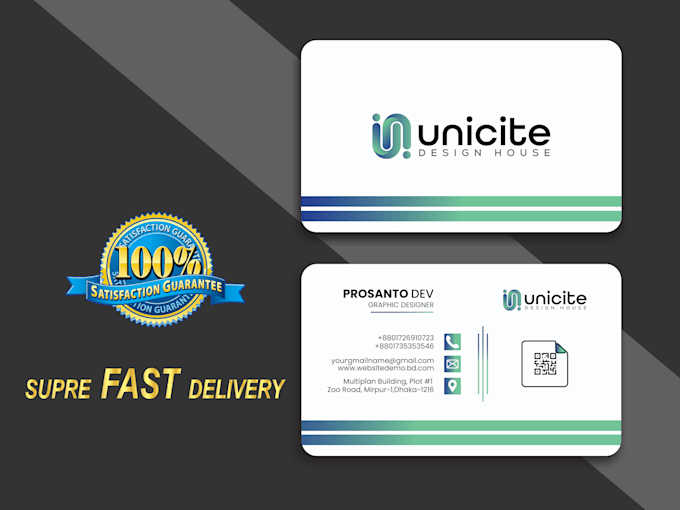 Basic Pro Unique Do professional unique business card design for you by Prosantodev | Fiverr