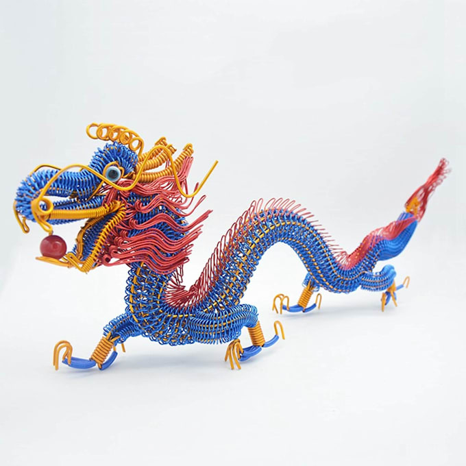 Make metal dragon statue sculpture gift,chinese dragon figurine