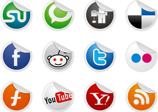 design facebook, twitter and RSS icons or buttons just