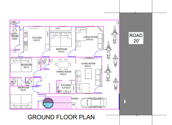 Draw, redraw 2d architectural floor plan, pdf and jpg to dwg by ...