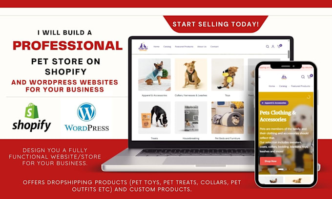 build, revamp shopify dropshipping store, pet store, pets website