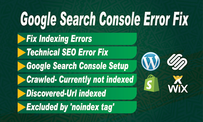 fix all index coverage errors in the google search console