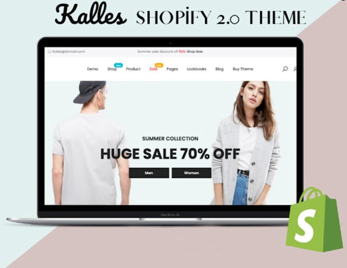 deliver kalles shopify theme, full installation and customization