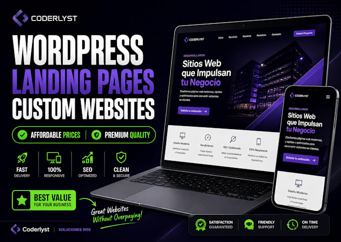 design a responsive wordpress or custom coded website