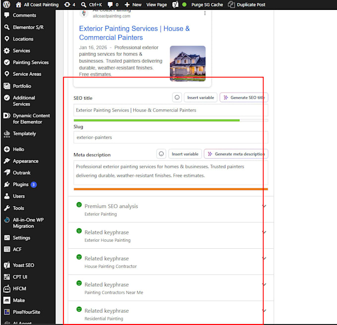 do on page seo optimizatipn for wordpress, shopify, wix website