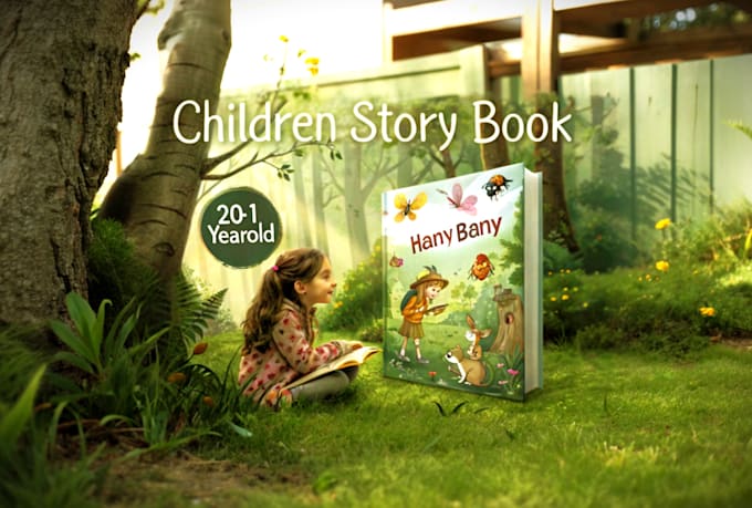 do children story book illustration and book cover with ai