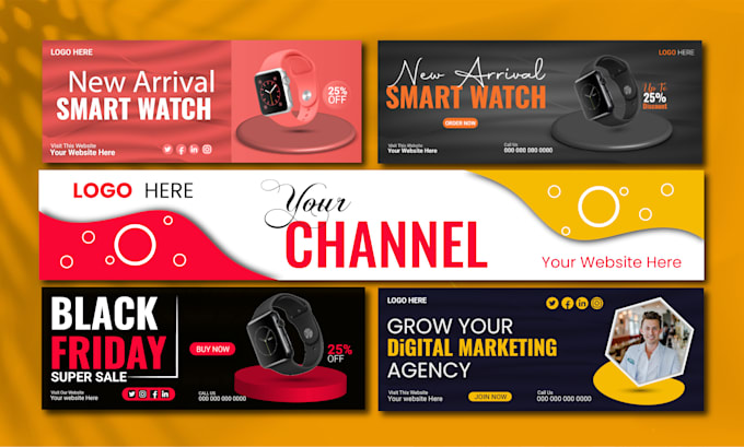 design website header, web banner, facebook cover and ads