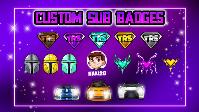 Create crazy custom twitch sub badges, twitch panels by Naki28