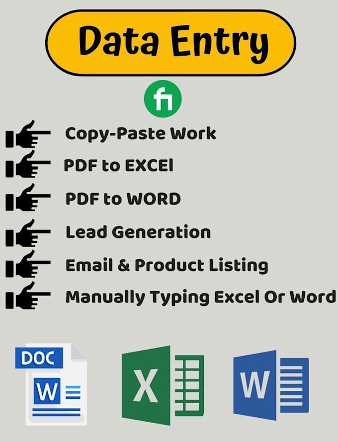 Do data entry ,copy paste, data collection pdf by Modugusiri | Fiverr