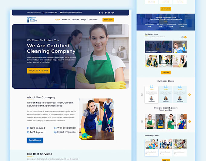 do cleaning agency website development and SEO service