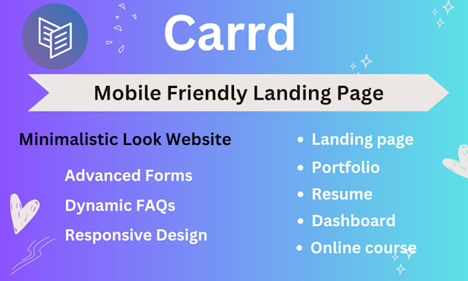 create a professional carrd landing page