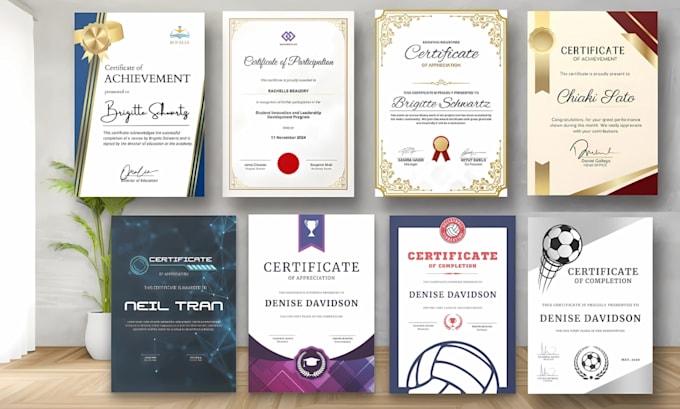 do premium certificate design unique certificate or diploma design
