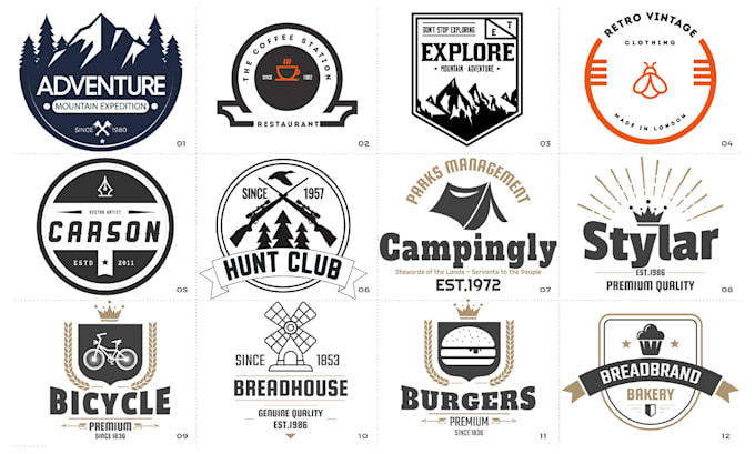 design retro and vintage logo with authentic hand drawn timeless custom features