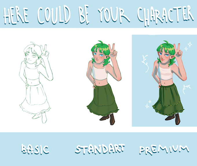 Draw your character in my own style by Shalashik | Fiverr