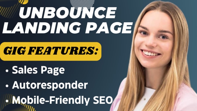 I will create an attractive unbounce landing page, sales page setup, unbounce page