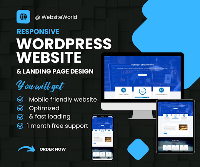 develop basic website, landing page design using wordpress