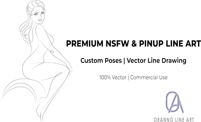 draw custom nsfw line art, pinup illustration, vector art