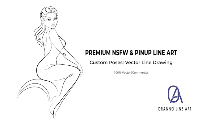 draw custom nsfw line art, pinup illustration, vector art