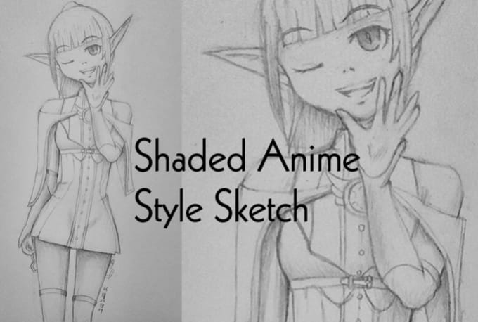 Draw a shaded anime style sketch by Amlovejoy | Fiverr