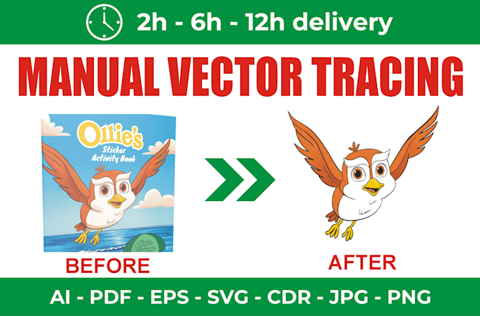 manual vector tracing, redraw logo or graphic design