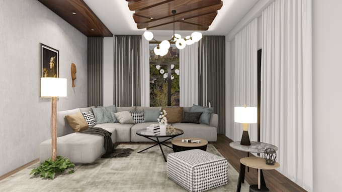do interior design and 3d render