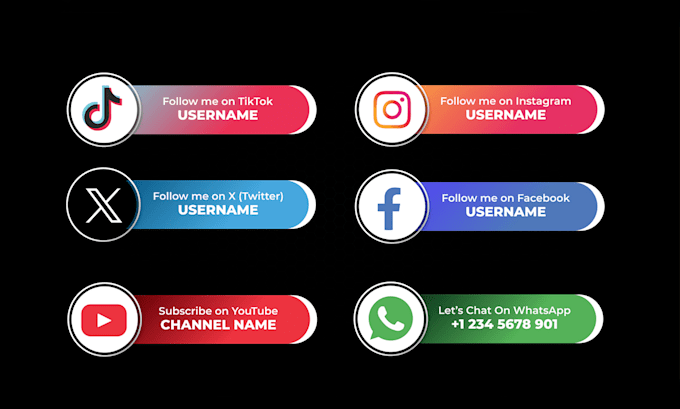 make unified youtube and social media lower thirds animation