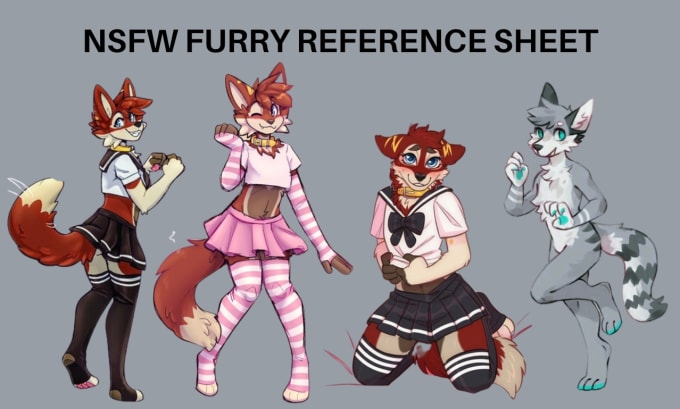 Draw nsfw furry art, furry art reference sheet, furry and fursona