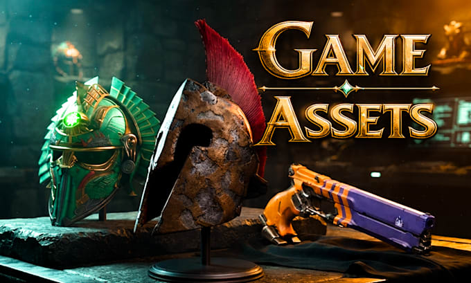 create 3d game assets, weapons and props with textures