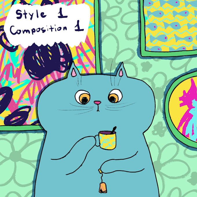 create a cat themed illustration for you