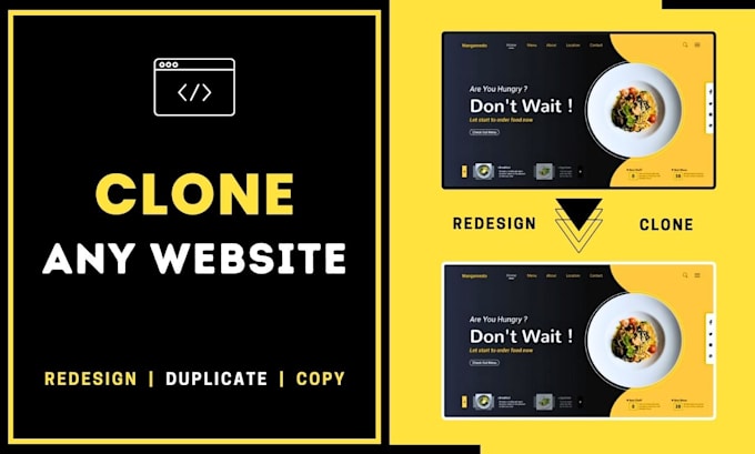 clone website, copy or duplicate web application with react
