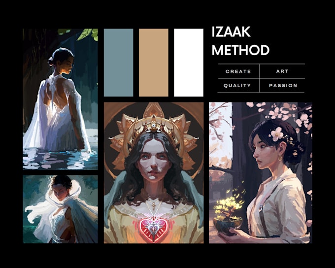 create detailed painterly digital illustrations