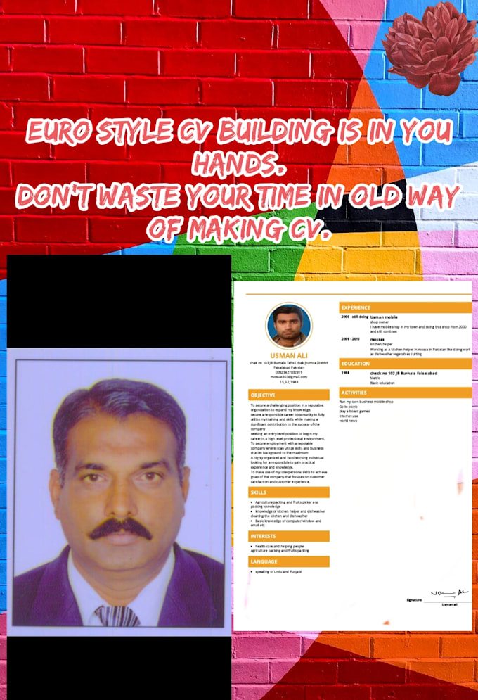 do euro style CV building