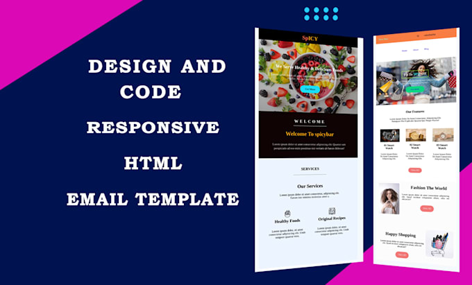 Design and code responsive html email template by Remember_2me | Fiverr