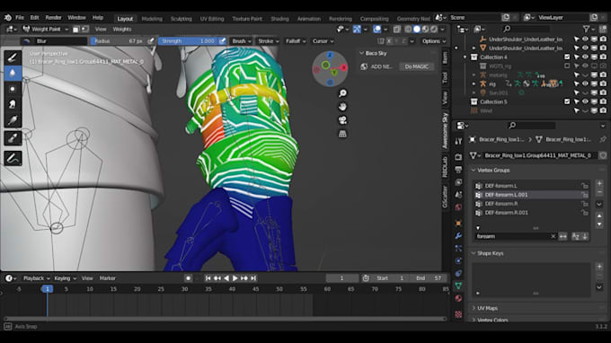 rig and weightpaint your character in blender